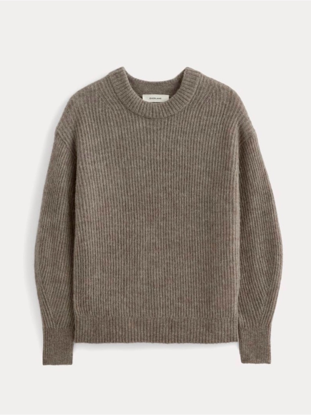 Everlane The Cocoon Crew in Alpaca, Taupe Melange - Size Medium